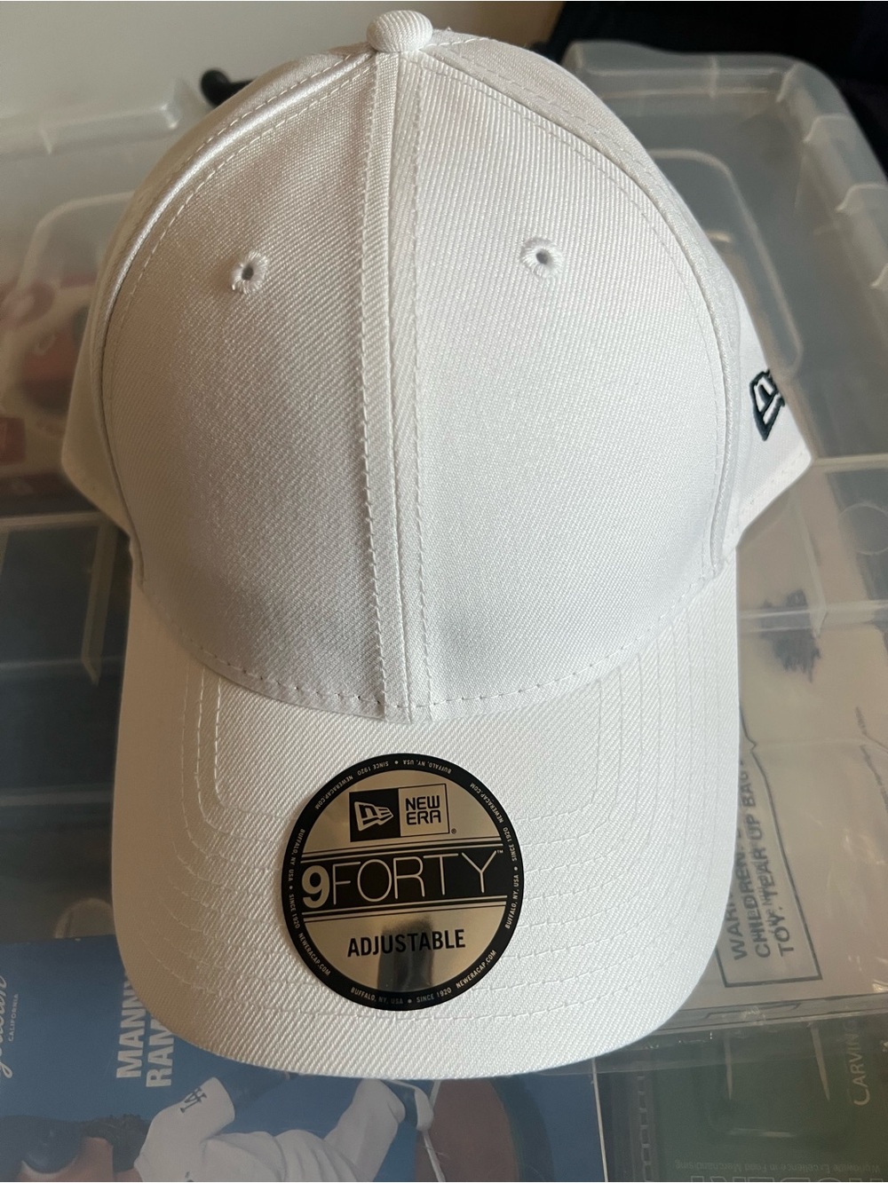 New Era White Baseball Cap with Black Interior Trim
